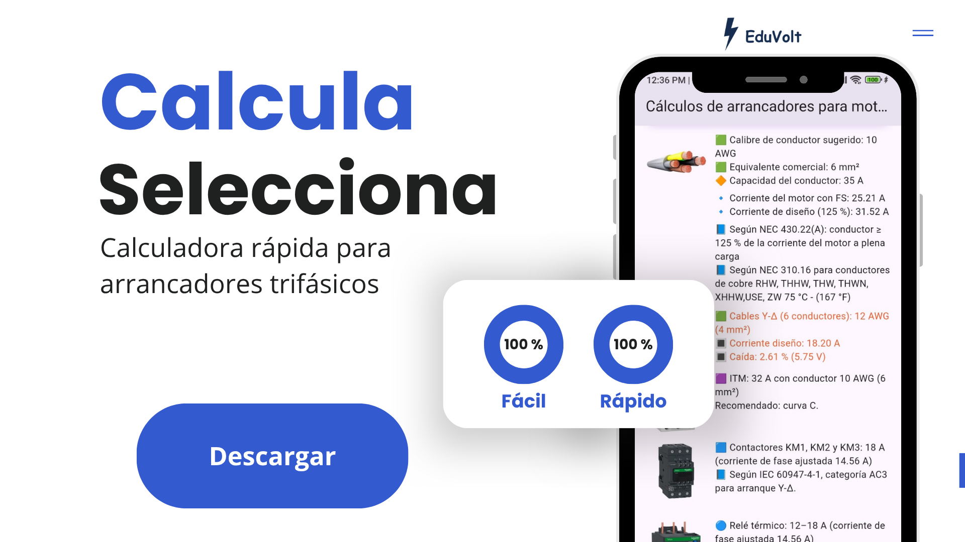 Calculadora de Arranque de Motores Eléctricos – (Android y Windows)