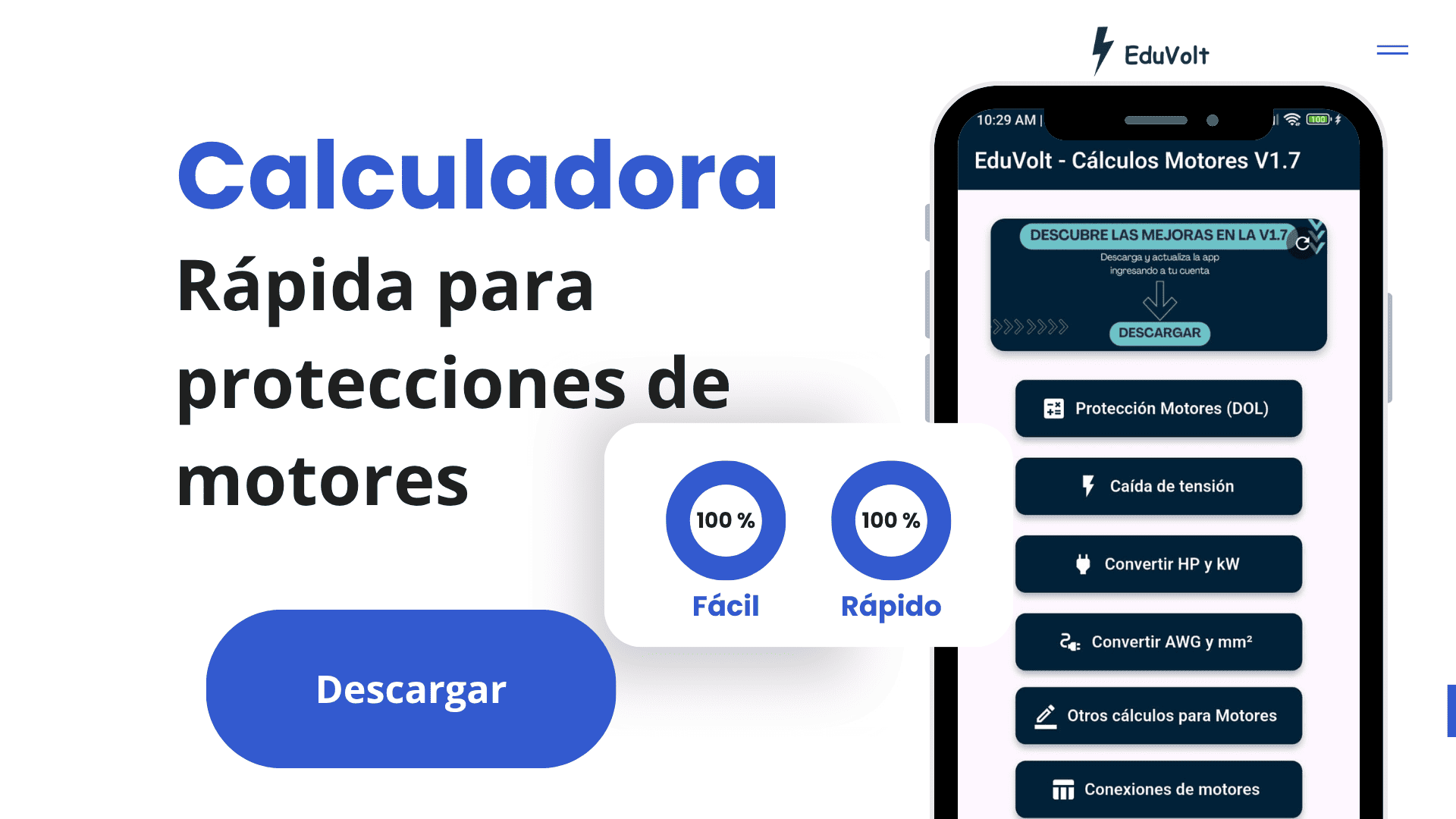 Calculadora rápida Motores Eléctricos – (Android y Windows)